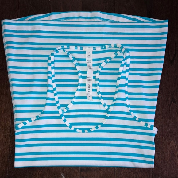 Lululemon Cool Racerback Twin Stripe Spry Blue - Picture 8 of 10